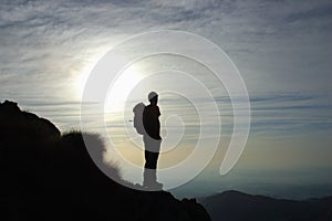 Trekker silhouette photo