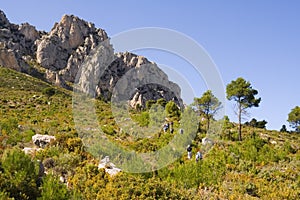 Trekkers in altea region, Spain photo