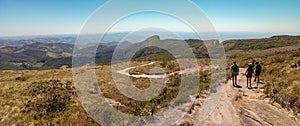 trekkers hiking in Ibitipoca State park in Minas Gerais, Brazil