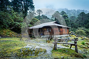 Trekkers` Hut at Kokchurang, Sikkim, India