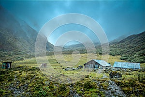 Trekkers` hut at Thansing, Sikkim, India