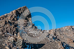 Trekkers returning to Gilmans Point Kilimanjaro