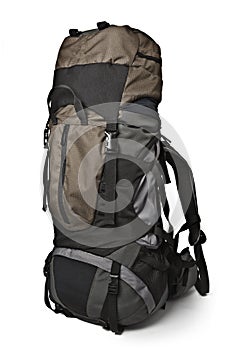 Trekking backpack isolated