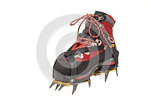 Trekking boot with the crampon