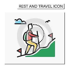 Trekking color icon