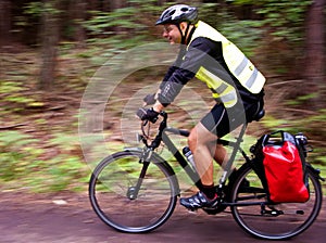 Trekking cyclist