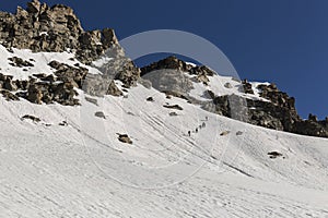 Trekking on glaciar