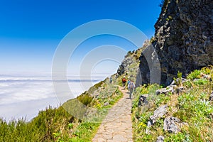 Trekking at the highest mountain of Madeira, Pico Ruivo photo