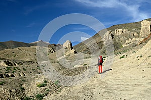 Trekking in the Karakorum mountains near Leh city