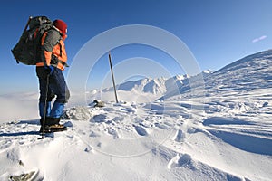Trekking man resting