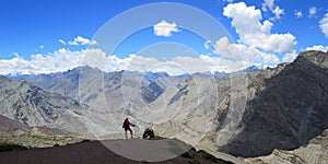 Trekking in the Markha valley in Karakorum mountains near Leh town