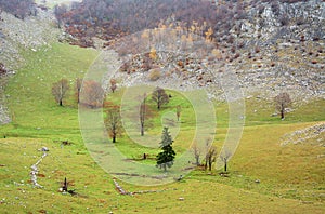 Trekking in Mehedinti Mountains in autumn