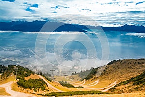 Trekking mountain road over Innsbruck, Austria