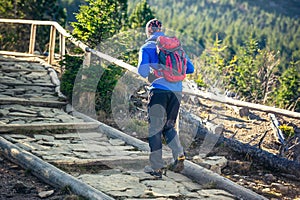 Trekking in mountains