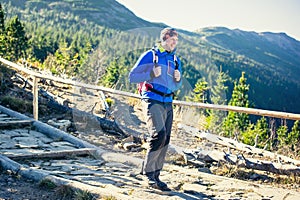 Trekking in mountains