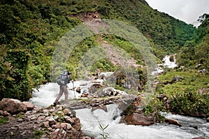 Trekking in mountains, Peru, South America