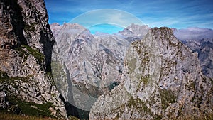 Trekking through the Picos de Europa en route to the Collado Jermoso refuge photo