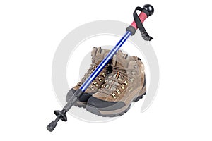 Trekking shose and hiking pole