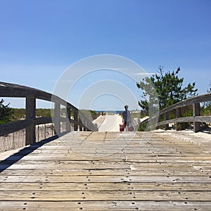 Trekking to the Beach in Summer