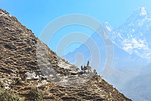 Trekking to Everest Base Camp in Nepal.