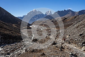 Trekking trail between Chukung village and Island peak base camp