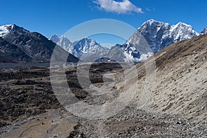 Trekking trail to Lobuche village from EBC, Everest region, Nepal photo