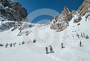 Trekking up Tyndall Glacier