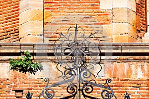 Trellis on the church faÃ§ade