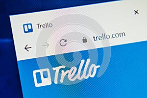 Trello.com Web Site. Selective focus.