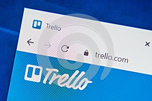 Trello.com Web Site. Selective focus.