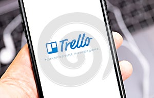 Trello logo app on the screen