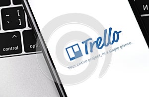Trello logo mobile app on the screen