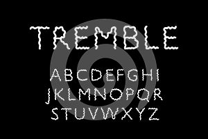 Tremble hand drawn vector type font in cartoon comic style