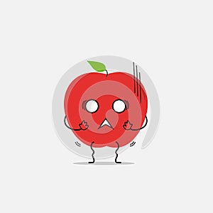 Trembling apple simple clean cartoon illustration photo