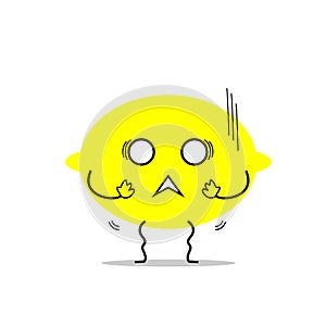 Trembling lemon simple clean cartoon illustration photo