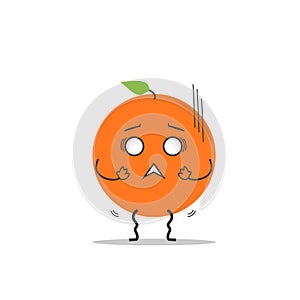 Trembling orange simple clean cartoon illustration photo