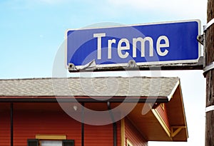 Treme Street sign in the historic New Orleans neighborhood