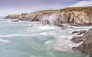 Tremendous waves collide on the Asturian coast photo