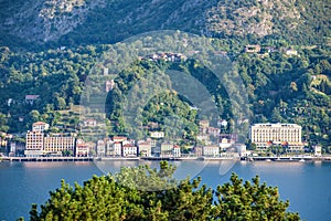 Tremezzo city with buildings on shore