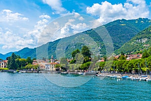 Tremezzo town and lake Como in Italy