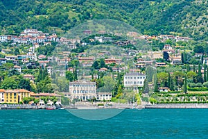 Tremezzo town and lake Como in Italy