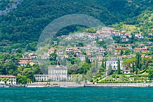 Tremezzo town and lake Como in Italy