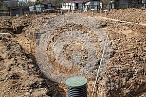 trench dug by hand under the Foundation or for laying drainage