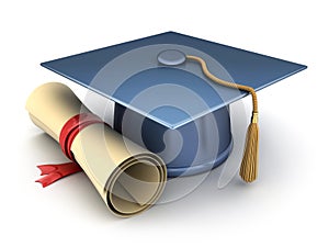 Trencher-cap and diploma