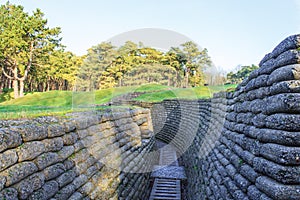 The trenches on battlefield of Vimy ridge France.