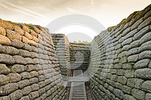 The trenches on battlefield of Vimy ridge France.