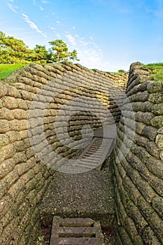 The trenches on battlefield of Vimy ridge France.