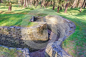 The trenches on battlefield of Vimy ridge France.