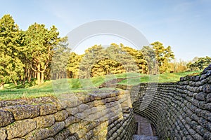 The trenches on battlefield of Vimy ridge France.