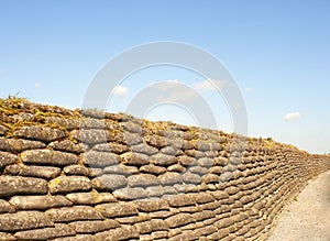 Trenches of death WW1 sandbag flanders fields Belgium photo